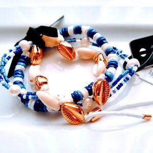 J CREW Seaside bracelet Set in Bright Ocean Blue